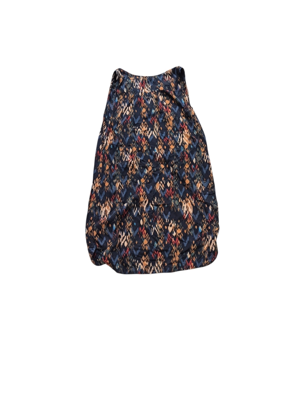 Navy Multi-Print Bubble Hem Skater Dress